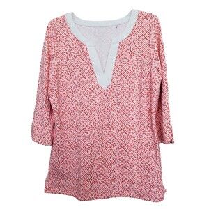 Tommy Bahama UPF Islandzone Aubrey Tile Isle Scuba Knit 3/4 Sleeve Tunic Size M